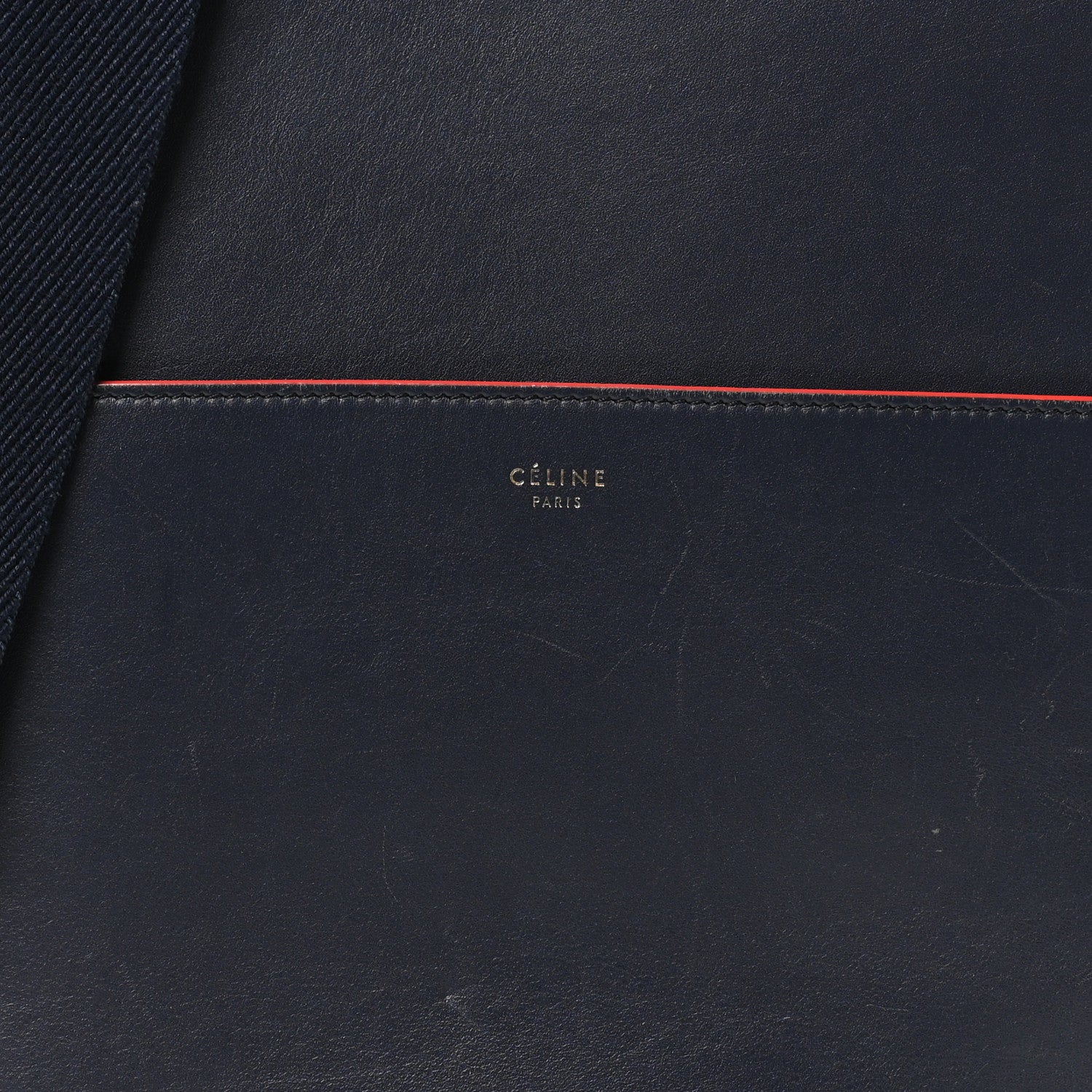 Celine Supersoft Calfskin Sangle Bucket Bag Navy 7 of 12