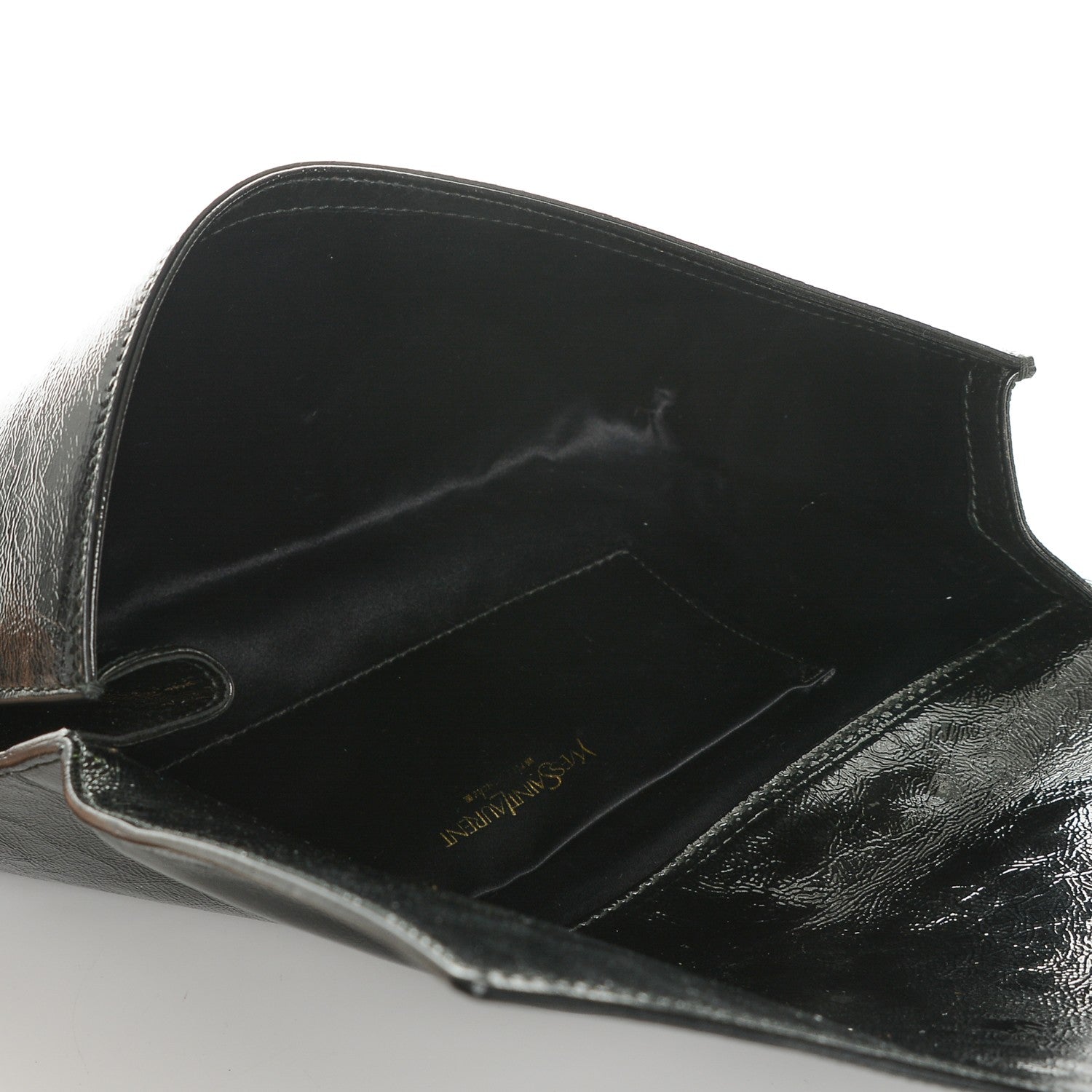 Saint Laurent Textured Patent Monogram Large Belle De Jour Clutch Black 5 of 6