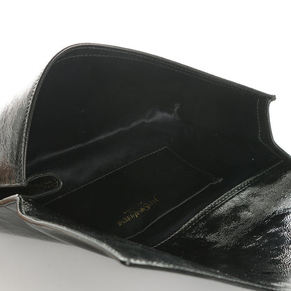 Saint Laurent Textured Patent Monogram Large Belle De Jour Clutch Black 5 of 6