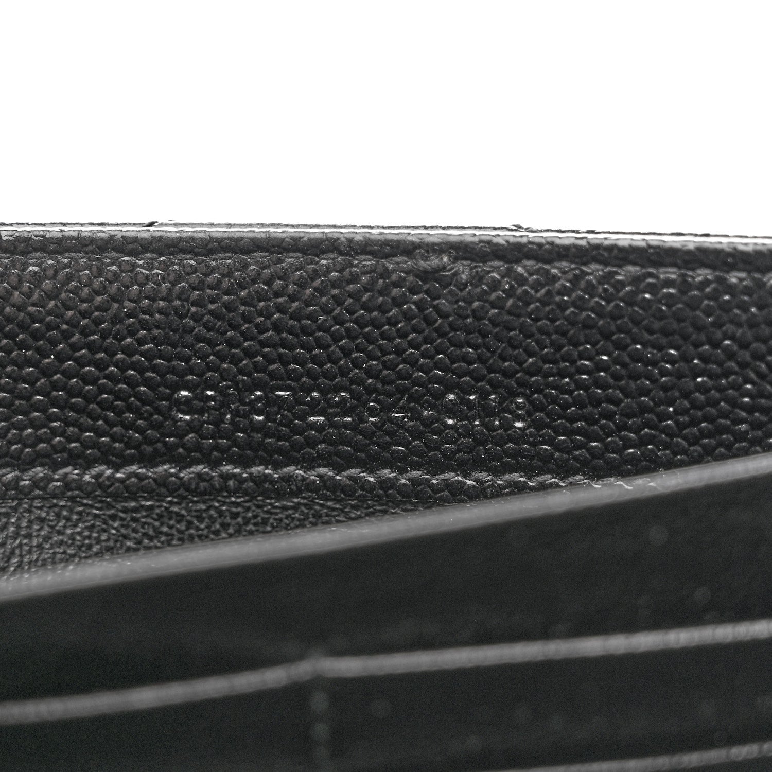 Saint Laurent Grain De Poudre Matelasse Chevron Monogram Flap Wallet Black 7 of 9