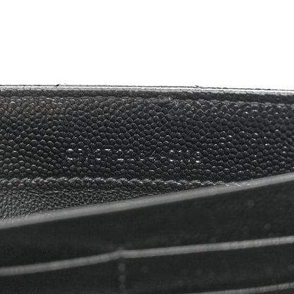 Saint Laurent Grain De Poudre Matelasse Chevron Monogram Flap Wallet Black 7 of 9