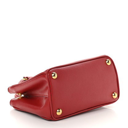 Prada Saffiano Micro Galleria Double Zip Tote Fuoco 4 of 8