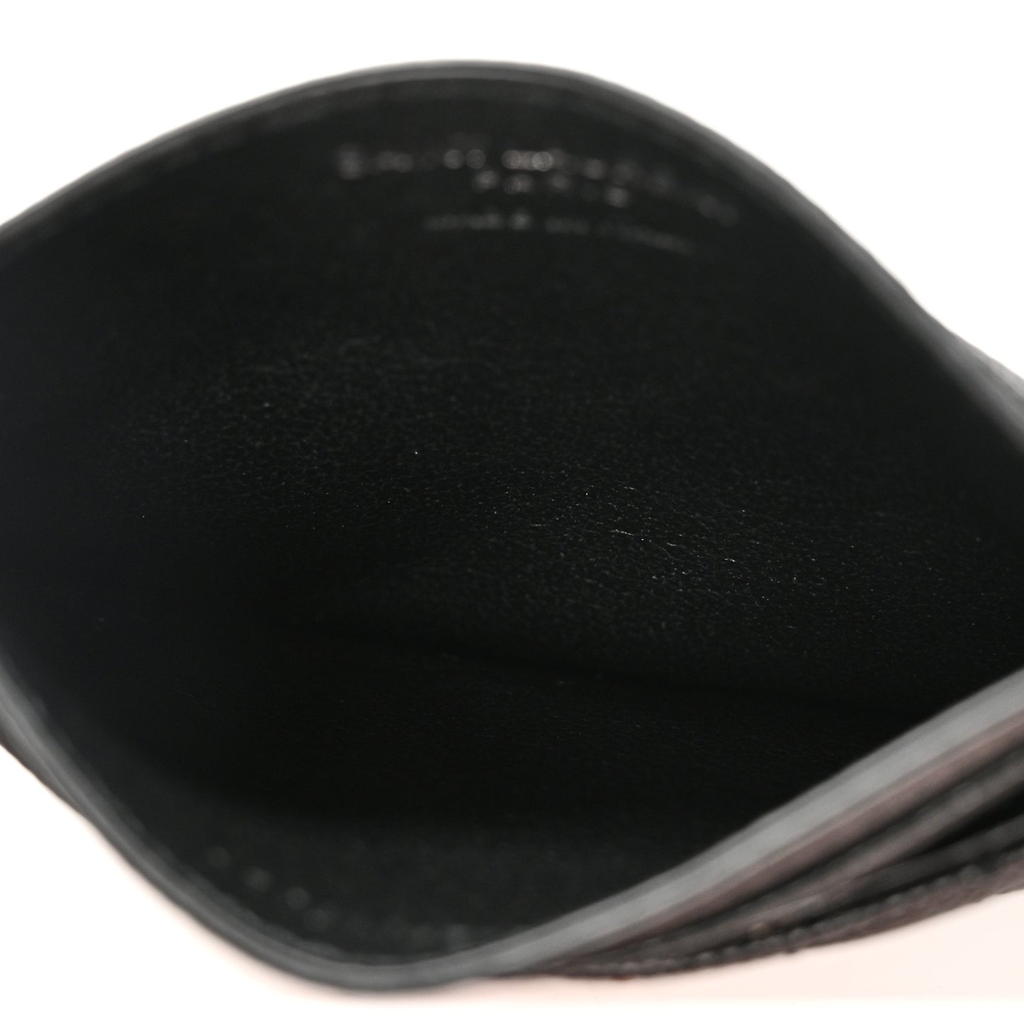 Grain De Poudre Matelasse Chevron Monogram Credit Card Case Black