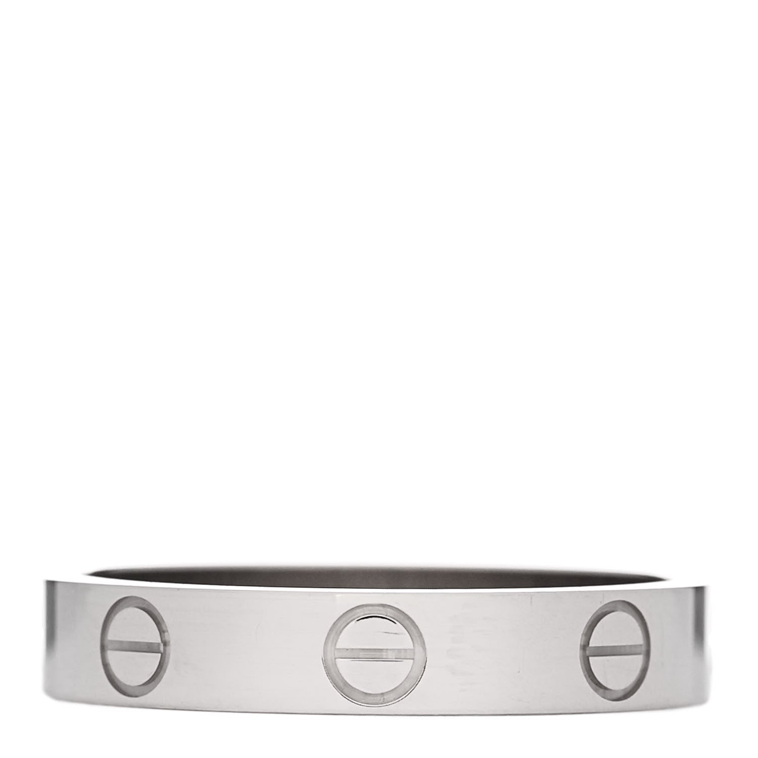 Cartier 18K White Gold 3.5mm LOVE Wedding Band Ring 55 7.25 3 of 5