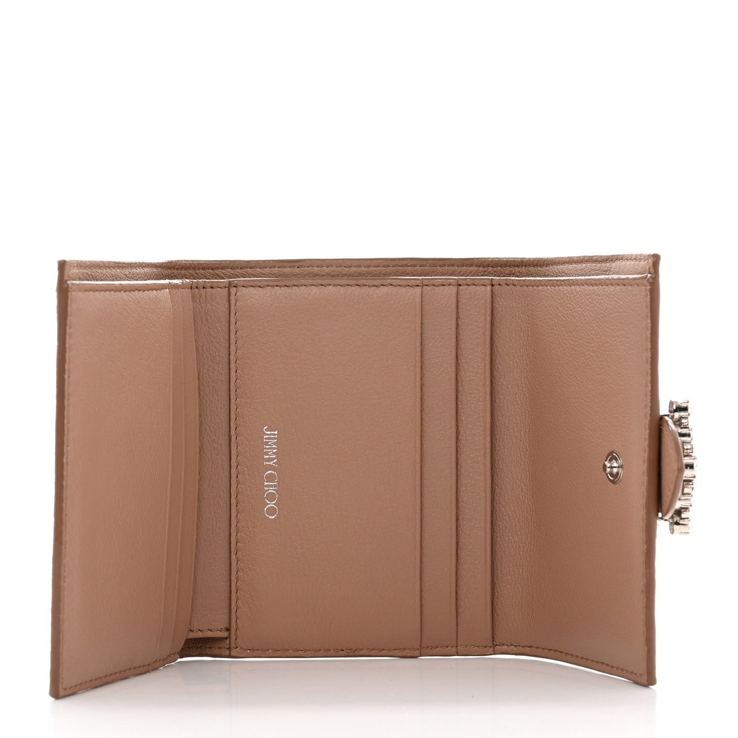 Jimmy Choo Calfskin Crystal Cheri Compact Wallet Powder Pink 5 of 8