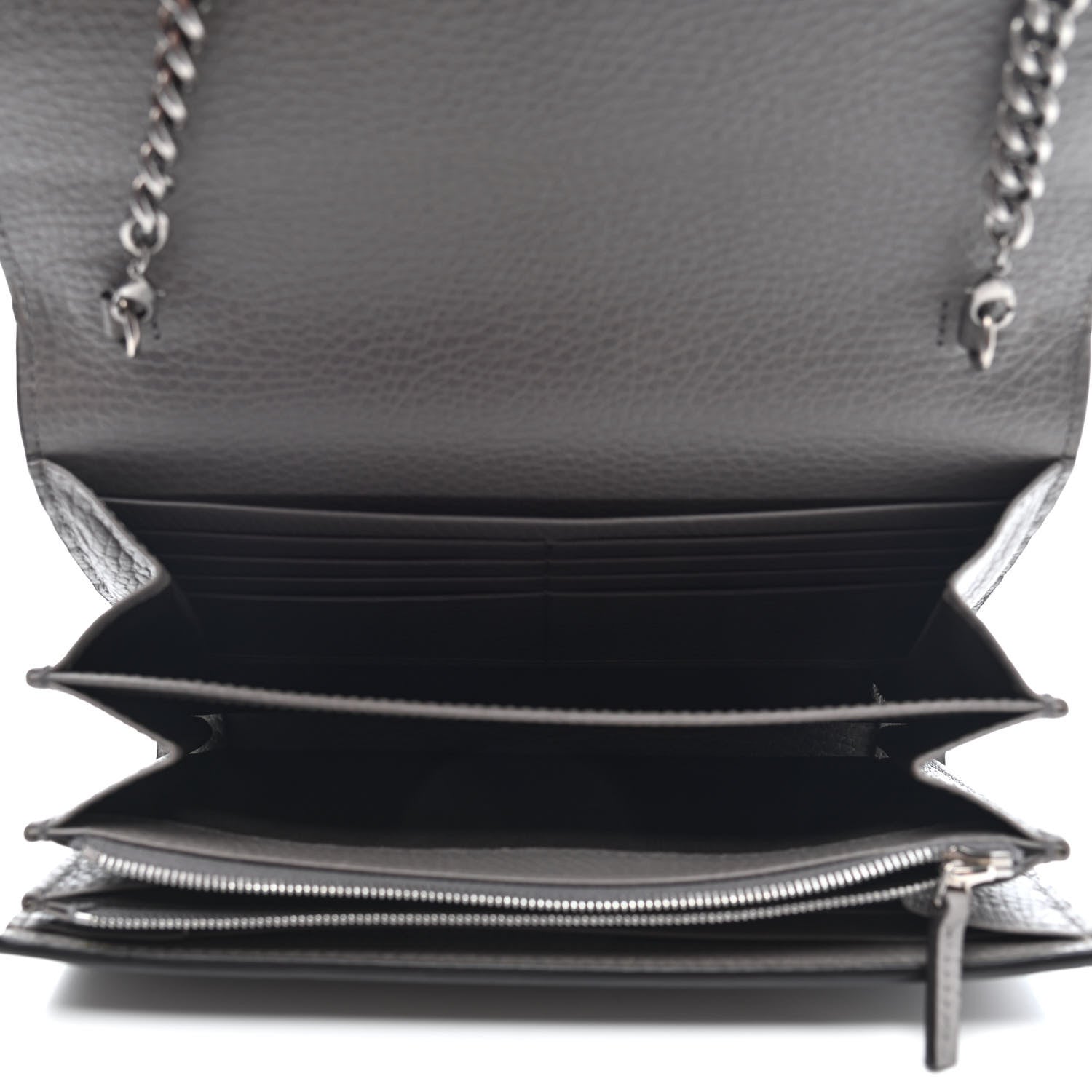 Gucci Dollar Calfskin Crystal Mini Dionysus Chain Wallet Dusty Grey Black Diamond 4 of 4