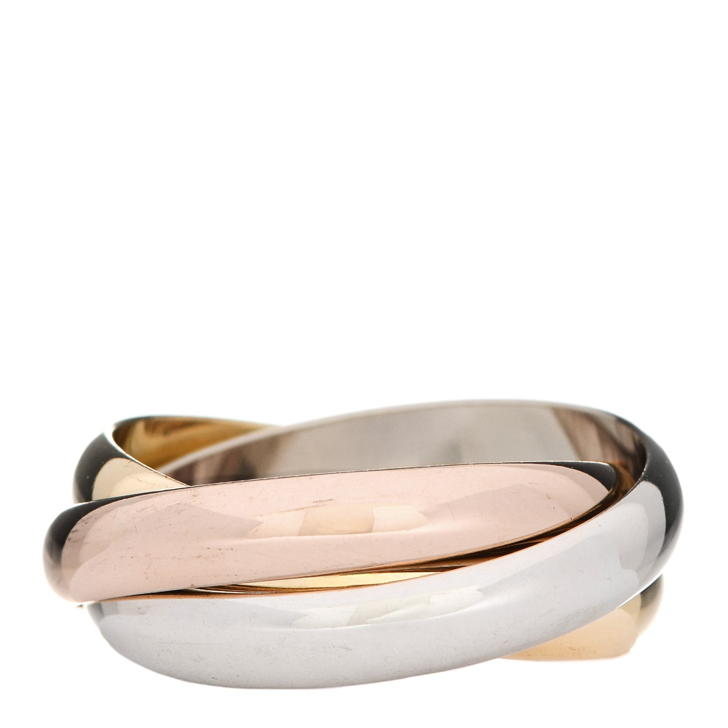 18K Pink Yellow White Gold Classic Les Must De Cartier Trinity Ring 55 7.25