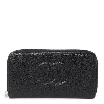 Chanel Caviar Timeless CC Large Gusset Zip Around Wallet Black 1 of 8