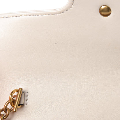 Gucci Calfskin Matelasse Super Mini GG Marmont Shoulder Bag White 8 of 13
