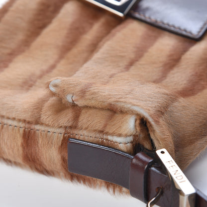 Fendi Calf Hair Zebra Print Baguette Brown 8 of 15
