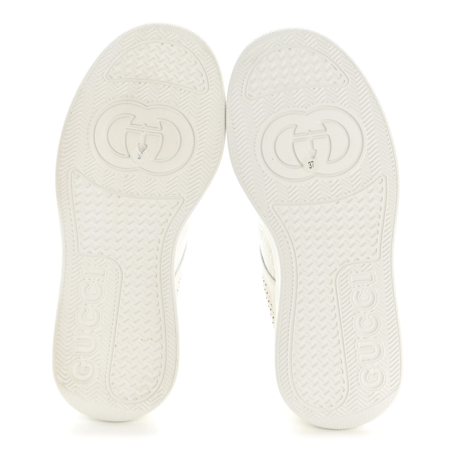 Gucci Calfskin GG Tennis Embossed Perforated Womens Platform 55mm Sneakers 37 Great White 6 of 11