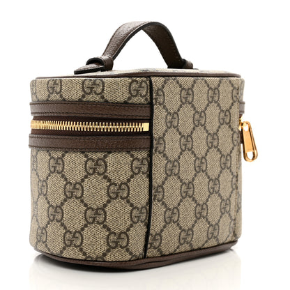 Gucci GG Supreme Monogram Textured Calfskin Web Ophidia Vanity Cosmetic Case Beige Ebony New Acero 3 of 8