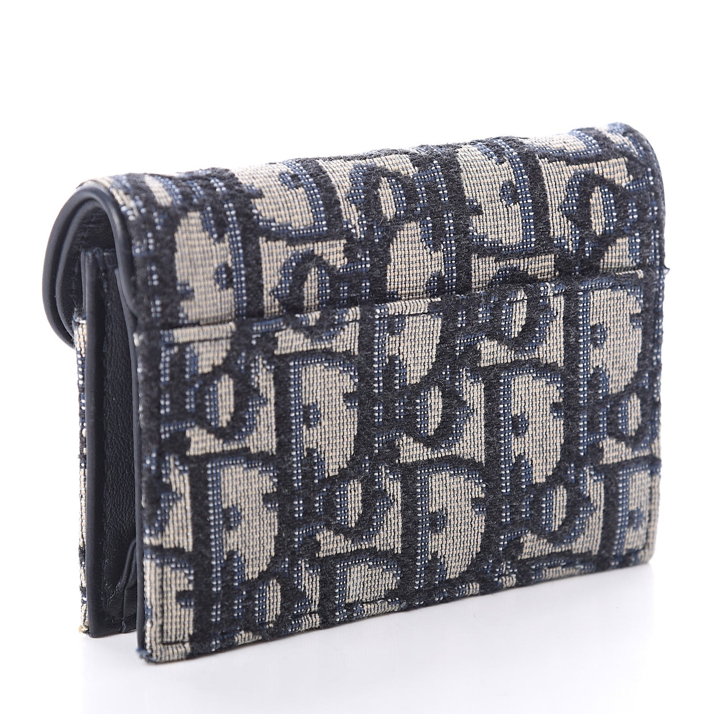Oblique Saddle Card Holder Blue