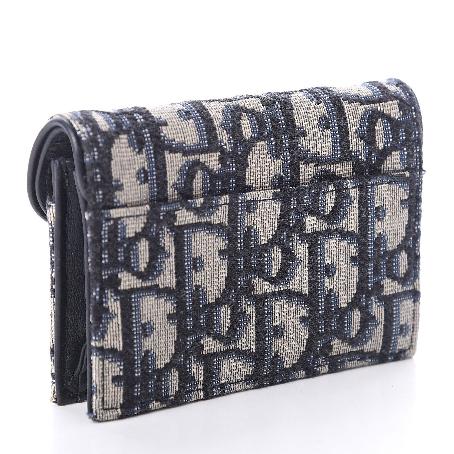 Christian Dior Oblique Saddle Card Holder Blue 2 of 5