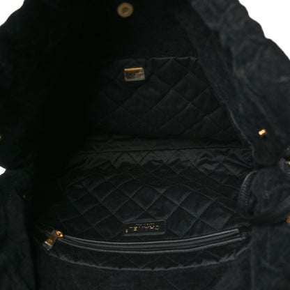 Chanel Velvet Camellia Small Chanel 22 Black 6 of 10