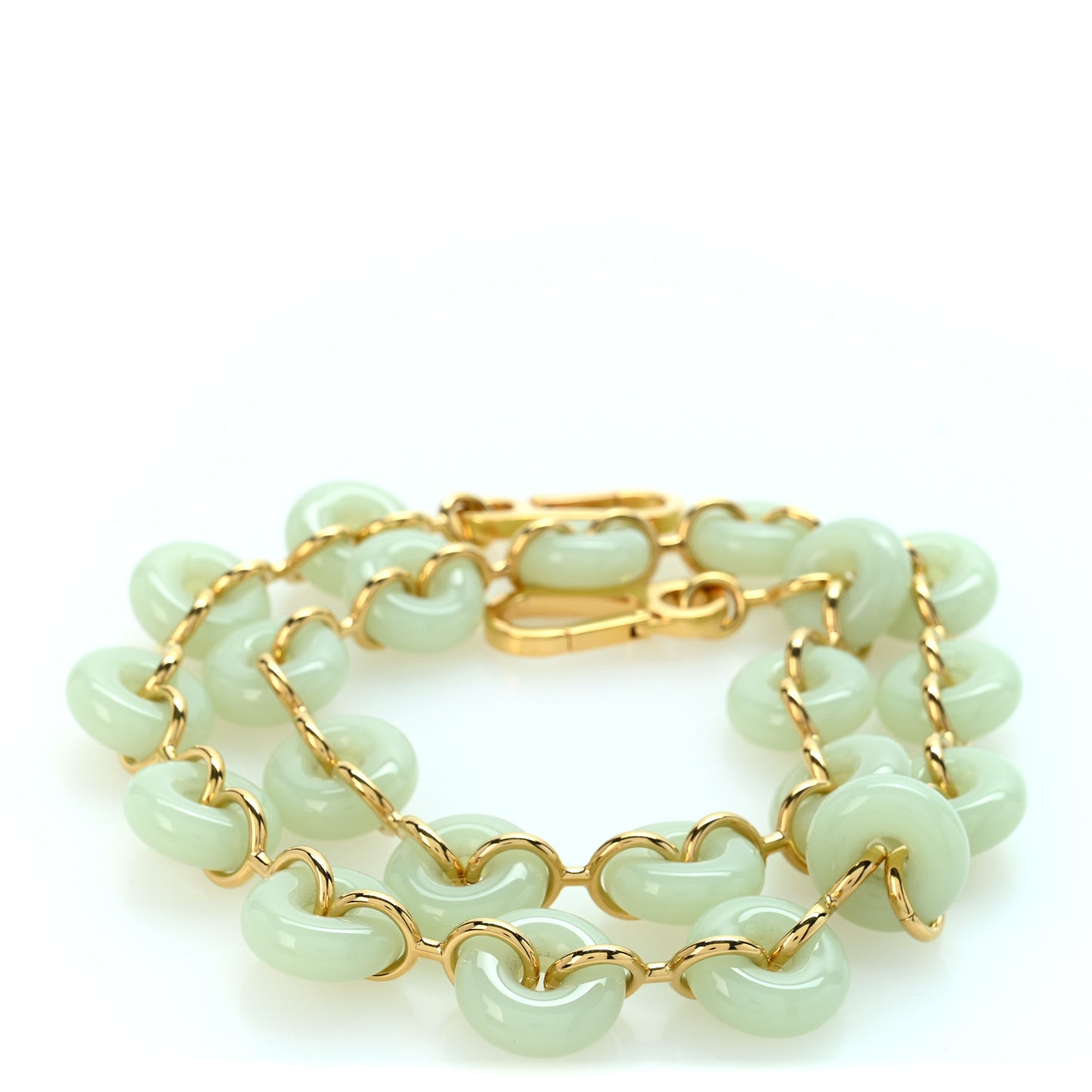 Brass Donut Chain Shoulder Strap Light Green