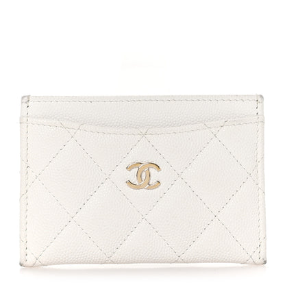 Chanel Caviar Quilted Card Holder White 1 of 14