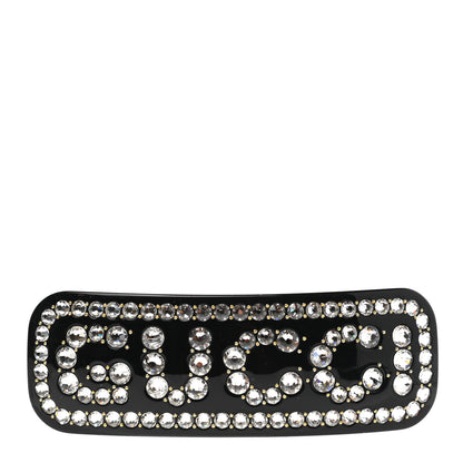 Gucci Resin Crystal Single Hair Barrette Black 1 of 4