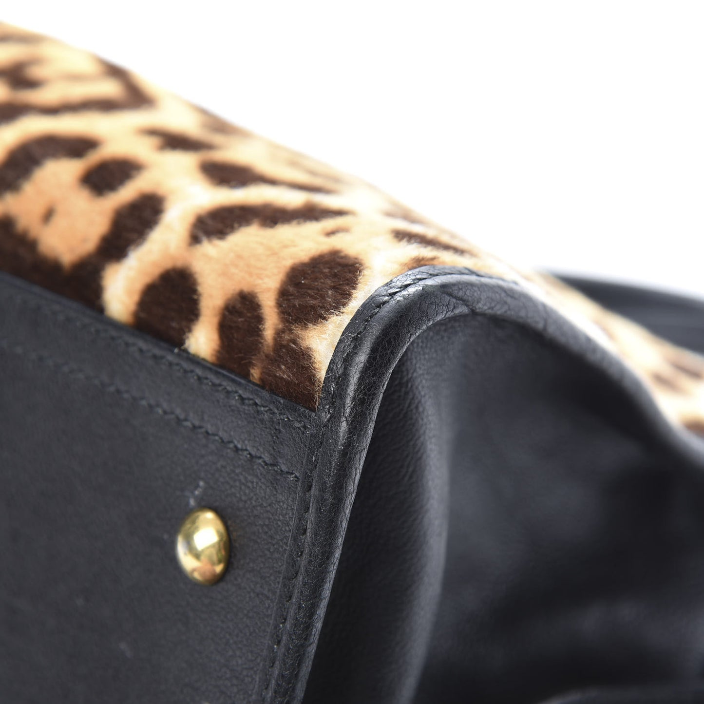 Pony Hair Calfskin Leopard Print Medium Cabas Chyc Black