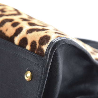 Saint Laurent Pony Hair Calfskin Leopard Print Medium Cabas Chyc Black 10 of 16
