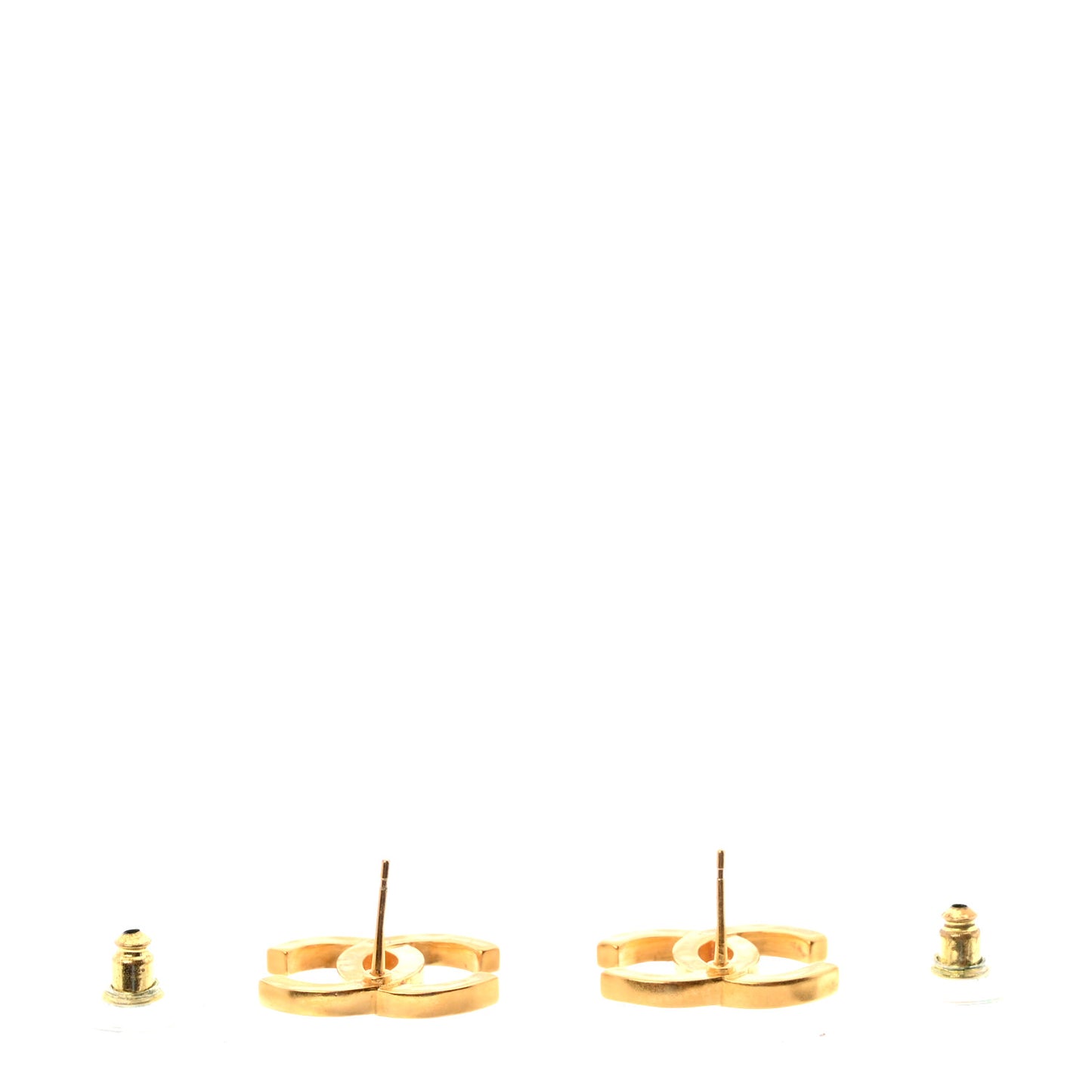 Metal Crystal Star CC Earrings Gold