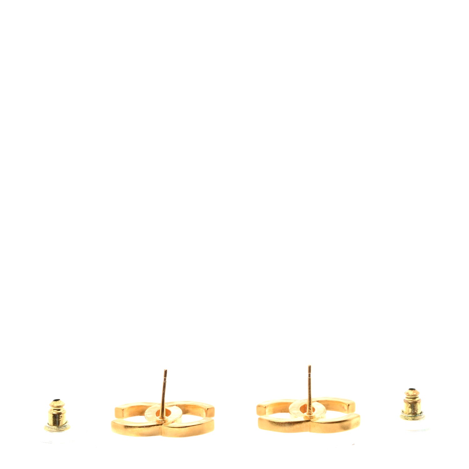 Chanel Metal Crystal Star CC Earrings Gold 3 of 5
