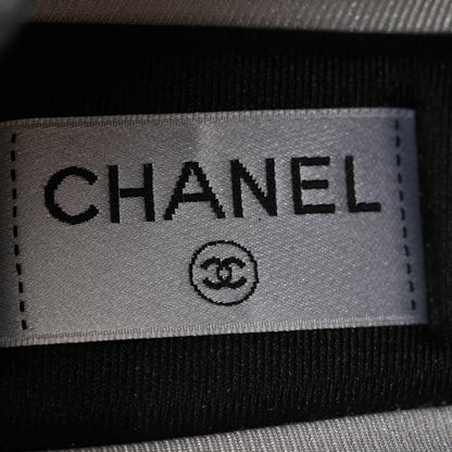 Chanel Mesh Suede Calfskin Grained Calfskin Womens CC Sneakers 38 White Black 6 of 11