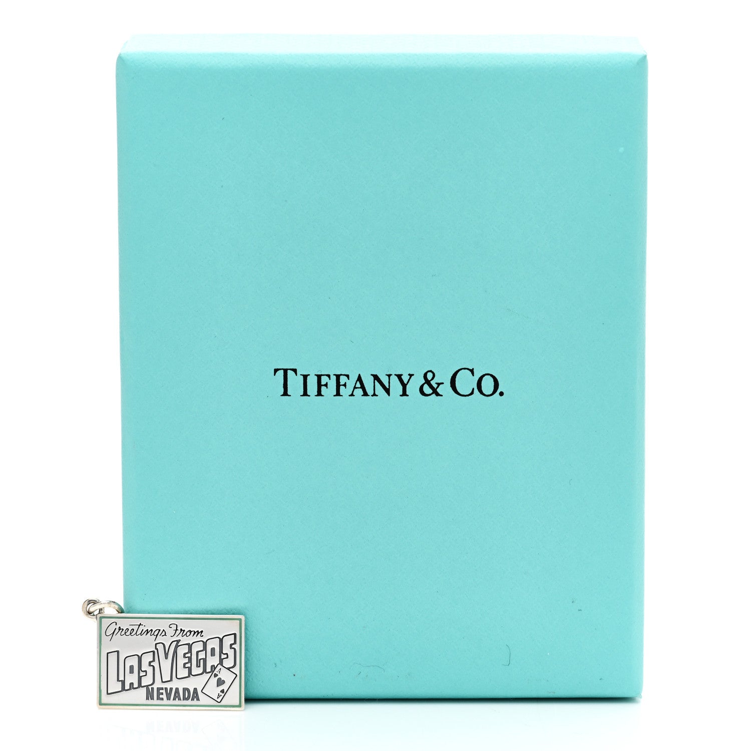 Tiffany Sterling Silver Enamel Las Vegas Postcard Charm Blue 4 of 4