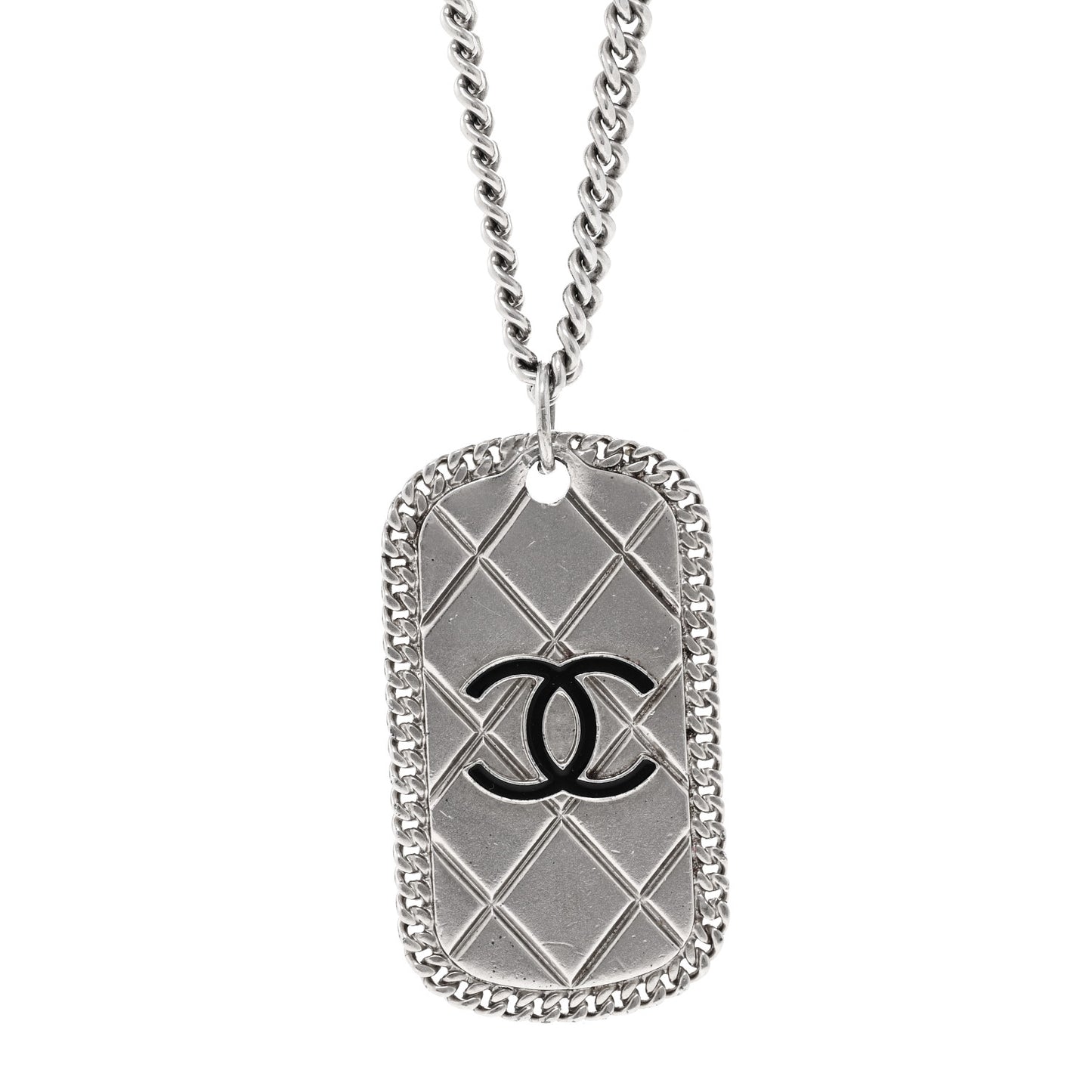 Dog Tag CC Necklace Silver