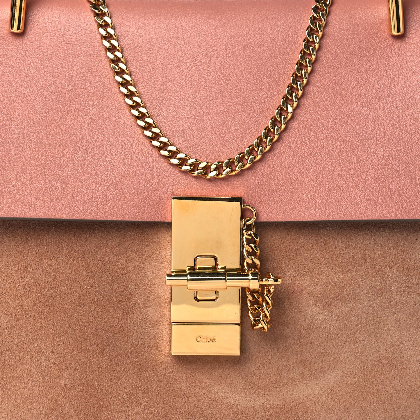 Suede Smooth Calfskin Drew Shoulder Bag Misty Rose