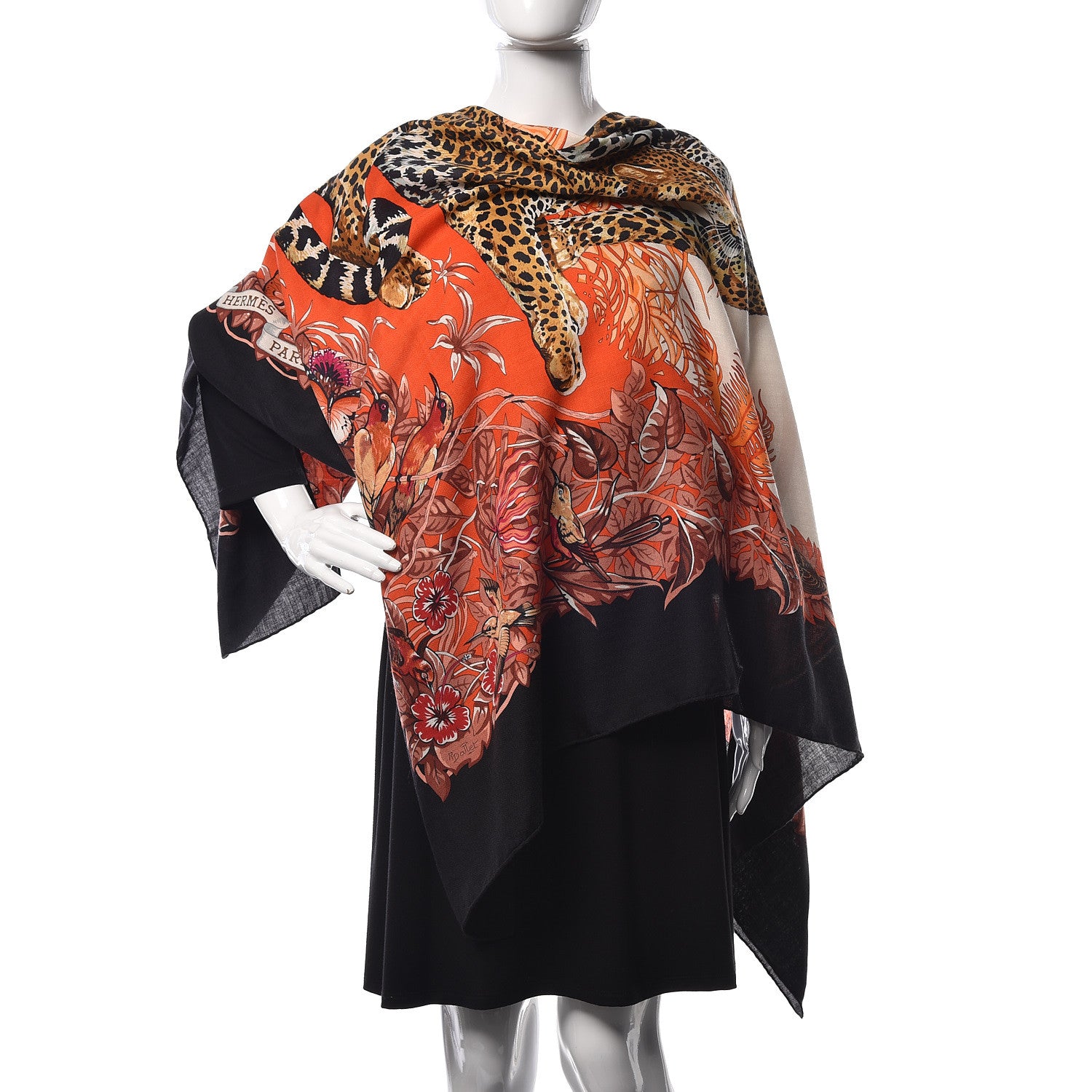 Hermes Cashmere Silk Jungle Love Shawl 140 2 of 7