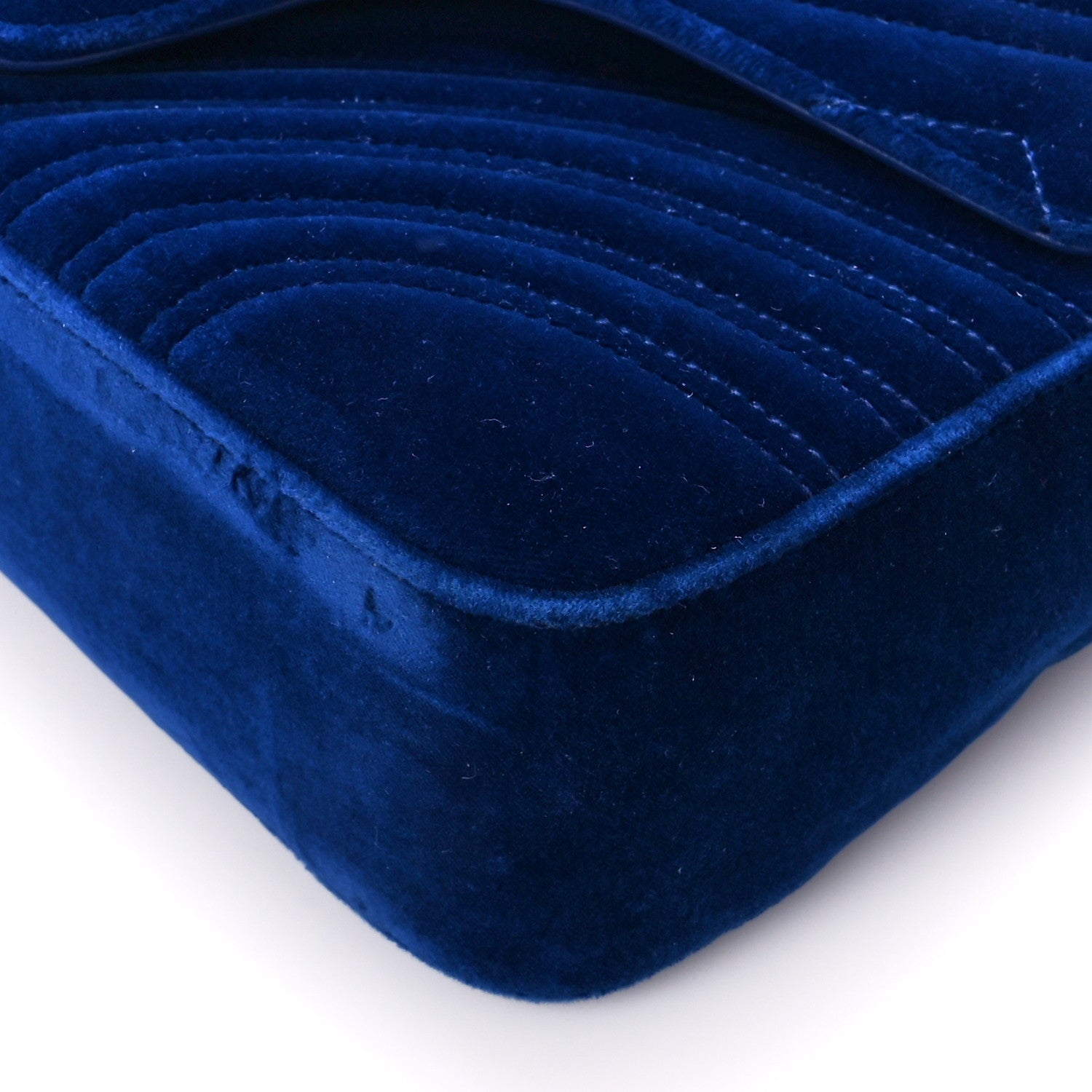 Gucci Velvet Matelasse Medium GG Marmont Shoulder Bag Cobalt Blue 11 of 11