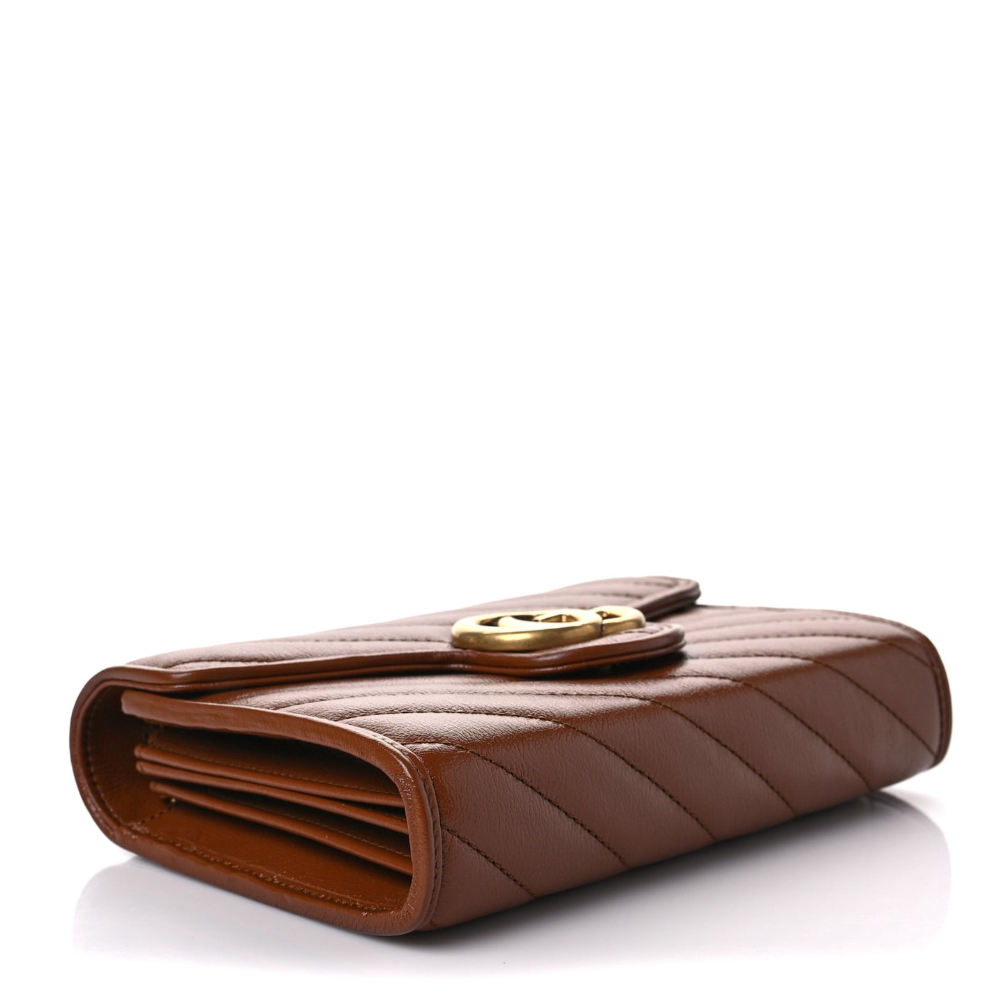 Azalea Calfskin Matelasse Diagonal GG Marmont Chain Wallet Cuir