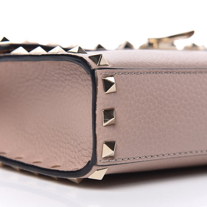 Valentino Garavani Pebbled Calfskin Medium Rockstud Flip Lock Crossbody Bag Poudre 7 of 9