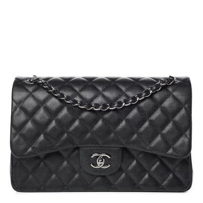 Chanel Iridescent Caviar Quilted Jumbo Double Flap Black 1 of 12