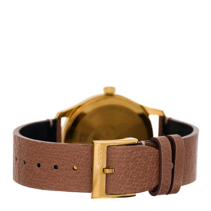 Gucci Stainless Steel Calfskin 38mm G-Timeless Moth Quartz Watch Brown 3 of 4