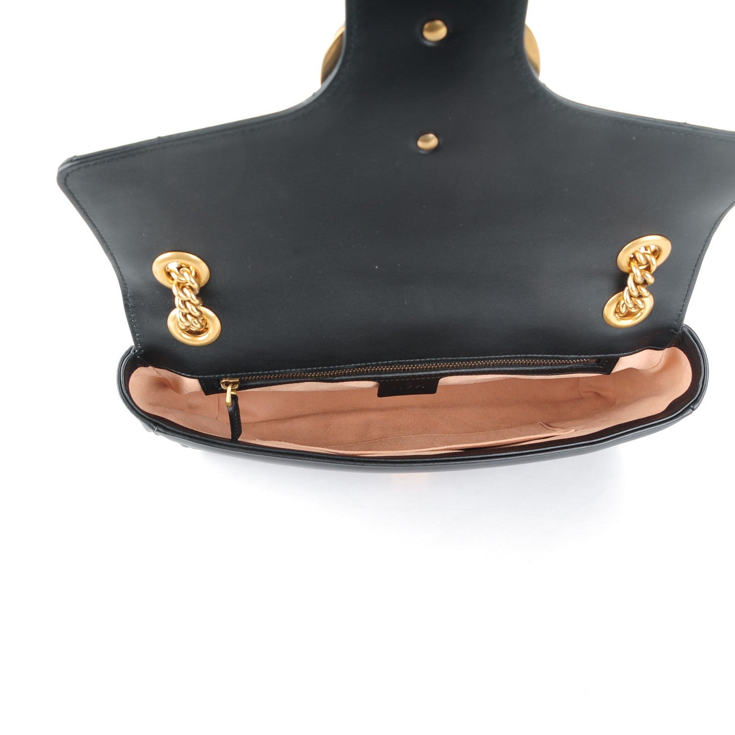 Gucci Calfskin Matelasse Medium GG Marmont Shoulder Bag Black 5 of 7