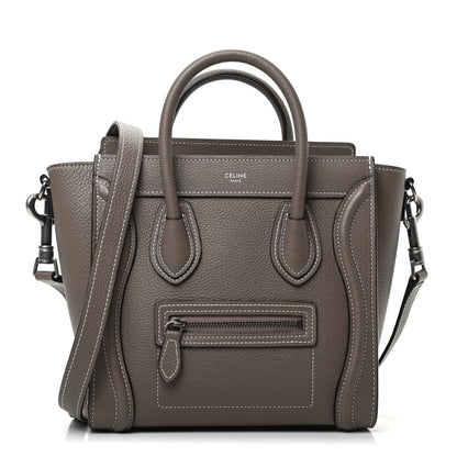 Celine Drummed Calfskin Nano Luggage Souris 1 of 11