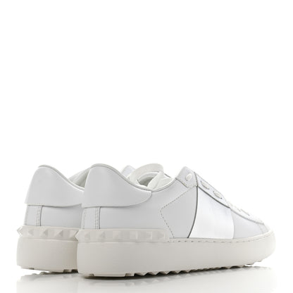 Valentino Garavani Calfskin Rockstud Open Sneakers 36.5 White Silver 4 of 8