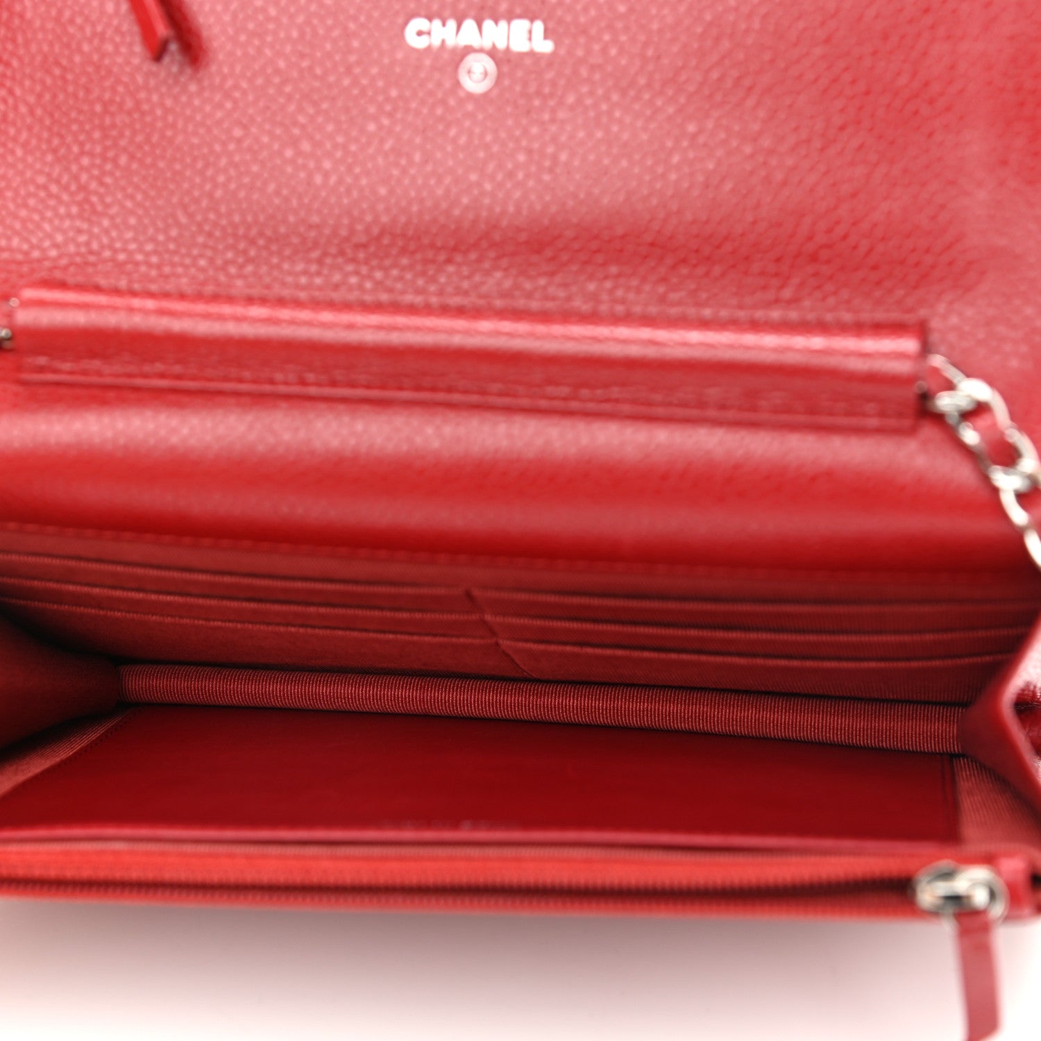 Chanel Caviar Quilted Wallet on Chain WOC Red 5 of 12