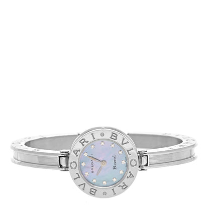 Bulgari Stainless Steel Diamond Blue Mother of Pearl 22mm B.zero1 Quartz Watch 2 of 4