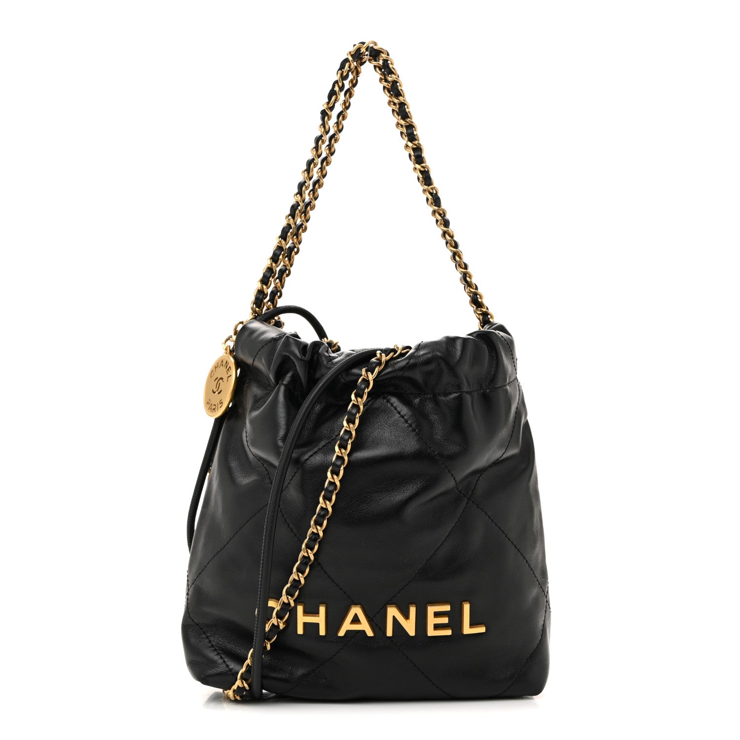 Chanel Shiny Calfskin Quilted Mini Chanel 22 Black 1 of 11