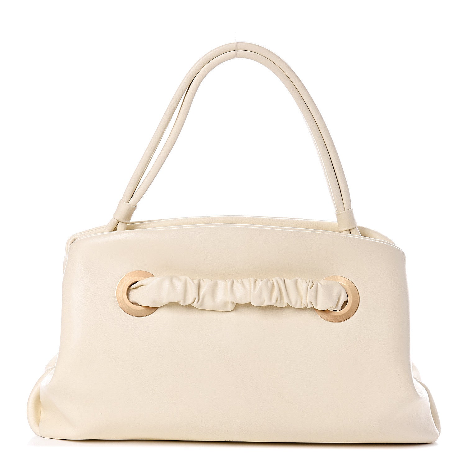 Celine Shiny Calfskin Eyelet Small Top Handle Bag Panna 1 of 11