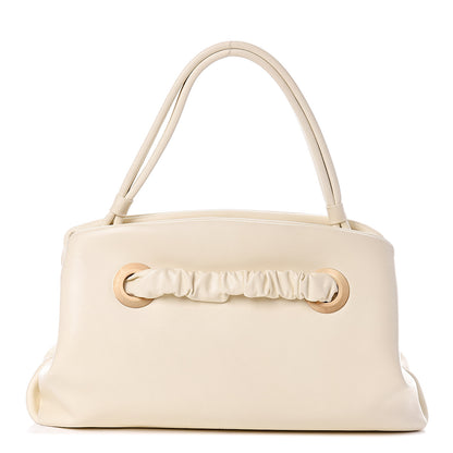 Celine Shiny Calfskin Eyelet Small Top Handle Bag Panna 1 of 11