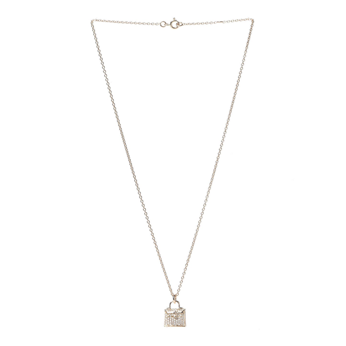 18K Rose Gold Diamond Kelly Amulette Pendant Necklace