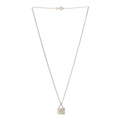 Hermes 18K Rose Gold Diamond Kelly Amulette Pendant Necklace 3 of 6