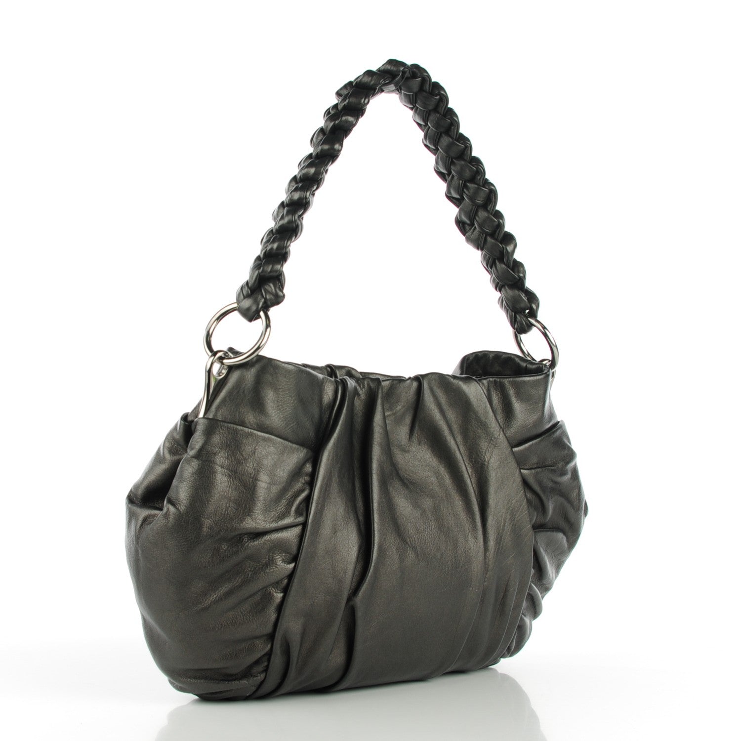 Prada Nappa Mordore Hobo Piombo 3 of 9