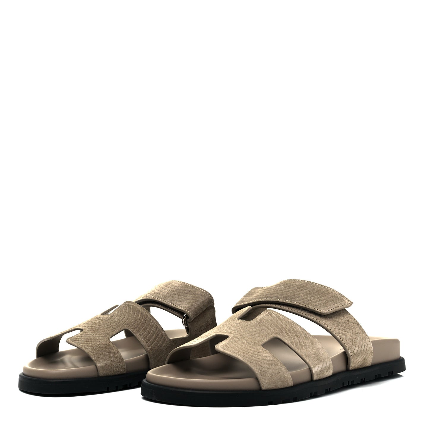 Suede Goatskin Chaine d'Ancre Womens Chypre Sandals 38.5 Beige Sable