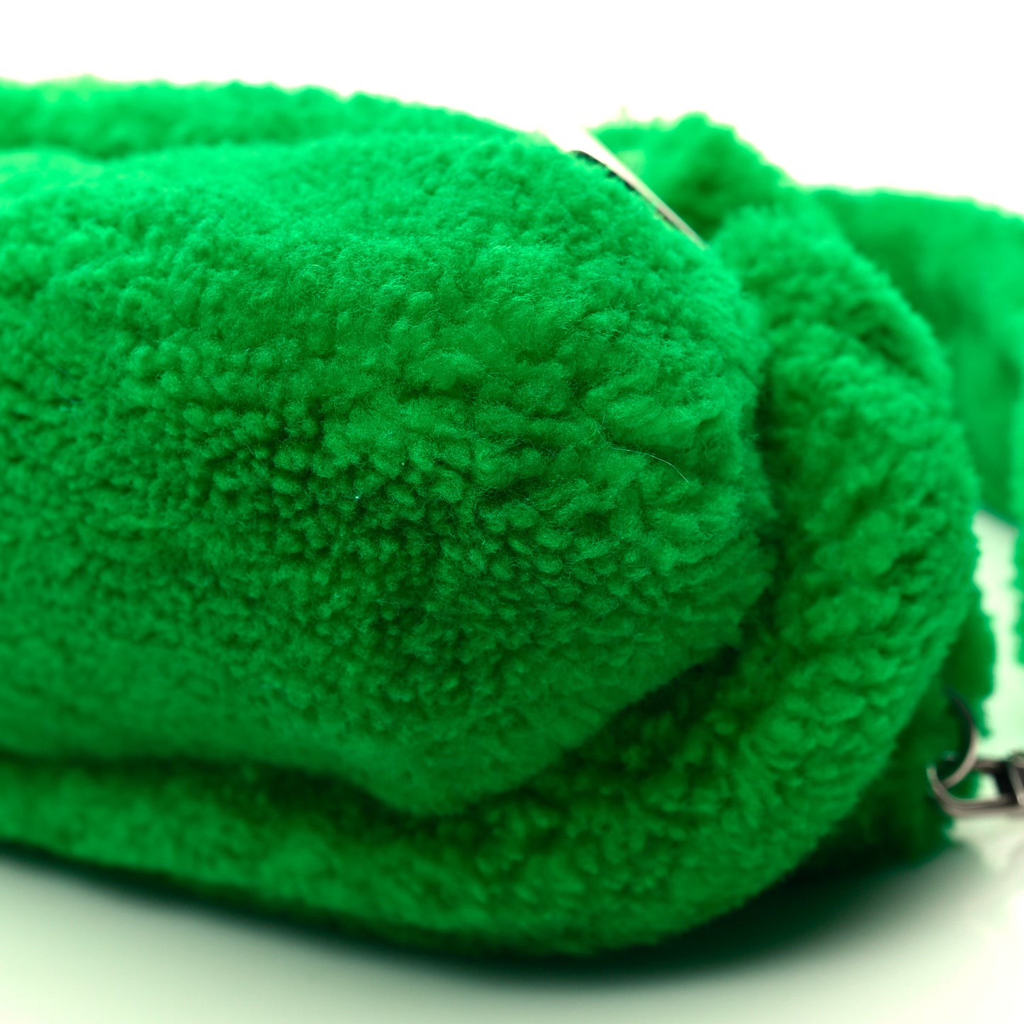 Merino Wool Medium Maxi Horsebit Chain Shoulder Bag Green
