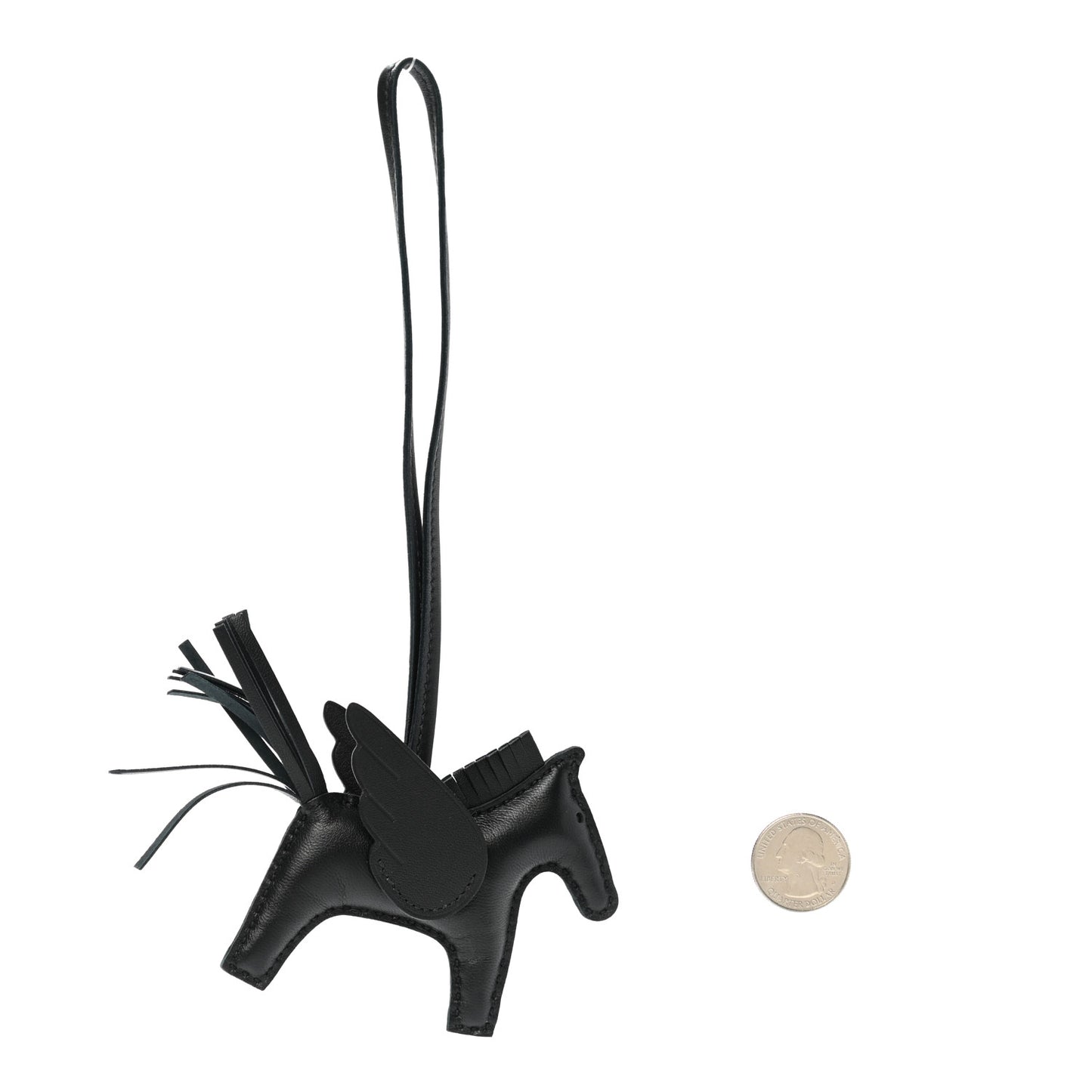 Milo Lambskin Grigri Rodeo Pegase Horse Bag Charm PM So Black